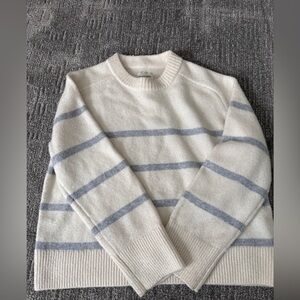 Abercrombie Madeline Cream and Gray Striped Sweater